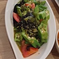 Petai with okra at Nature Vegetarian Restaurant 大自然美蔬食馆 in Batam
