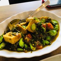 Tofu with Petai beans at Nature Vegetarian Restaurant 大自然美蔬食馆 in Batam