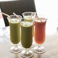 Avocado juice and mixed fruit juice  at Nature Vegetarian Restaurant 大自然美蔬食馆 in Batam