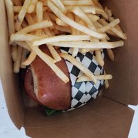 Cali burger and fries at 3rd Street Market & Deli in Los Angeles