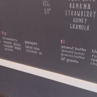 Toppings for the bowls. Chocolate is not vegan. at Lolo's Bowls in Libertyville