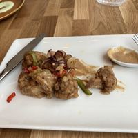 Cauliflower satay  at Hendersons in Edinburgh