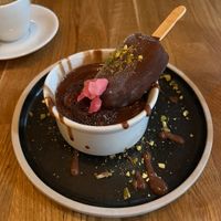 Lava brownie + ice cream lolly   at Hendersons in Edinburgh