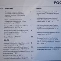 The menu April 2024  at Hendersons in Edinburgh