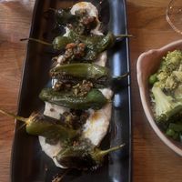 Charred peppers  at Hendersons in Edinburgh