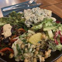 Four salads   at Hendersons in Edinburgh