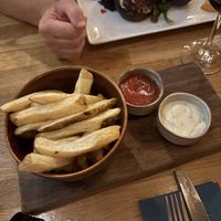 Hand cut triple cooked chips  at Hendersons in Edinburgh