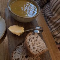 Soup of the dayy  at Hendersons in Edinburgh