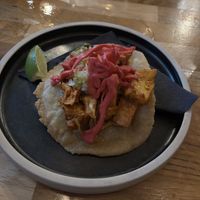 Homemade corn tostada - really goodd  at Hendersons in Edinburgh