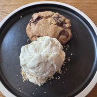 Ice cream and cookie   at Hendersons in Edinburgh