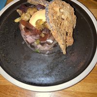 Aubergine tartare  at Hendersons in Edinburgh