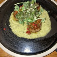 King oyster mushroom scallops  at Hendersons in Edinburgh