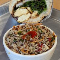 Honey Pear Sub and Deluxe Quinoa Salad at Rad Magic Subs in Portland