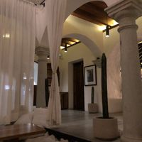 Dining space at Hotel Sin Nombre in Oaxaca