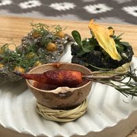 Snacks on the current tasting menu - so delicious  #Veganuary at Hotel Sin Nombre in Oaxaca