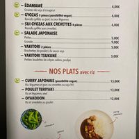 Menu page at Mecha Uma in Avignon