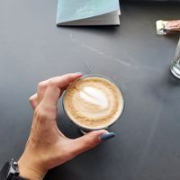 Coffee with oat milk at Nok in Groningen