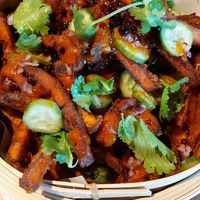 Loaded sweet potato fries made vegan 😊 at Nok in Groningen