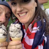 Smiles!  at Sleeping Giant Ice Cream Company in Kerhonkson