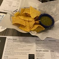 Complimentary chips and salsa  at High Tide in Farmingdale