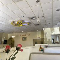 Interior from Booth View - Faux Flowers  at Loving Hut in Elk Grove
