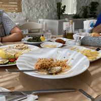 Risotto made vegan at Savvas Popeye in Santorini