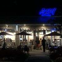 Outdoor seating at night  at Azul Mexicano in North Charleston
