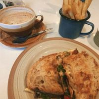 Vegan BLT with chips  at Wright's in Bury St Edmunds