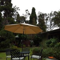 Outside area near seating at Cafe Ono in Volcano