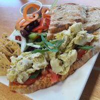 Artichok hummus panini at Cafe Ono in Volcano