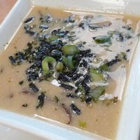 Miso soup with seaweed and shiitake at Cafe Ono in Volcano
