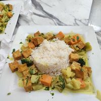 Coconut curry crispy tofu at The Locust in Miami Beach