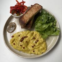 Scramble plate. (Scramble missed the mark, not very good)  at Sanki Atölye in Istanbul