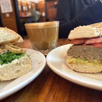 Tempeh and vegan (sausage) breakfast sandwiches   at Familiars Coffee & Tea in Northampton