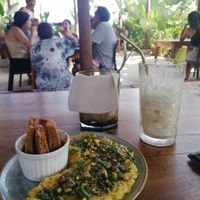 Orzo with focaccia and coconut lemonade at Gracias Vida in La Guajira
