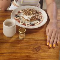 a happy vegan at Gracias Vida in La Guajira