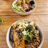 Delisious pumpkin and cabbage bowl at Gracias Vida in La Guajira