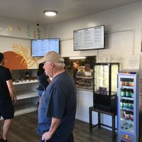 Tiny indoor space at Vibras Juice Bar in Lone Pine