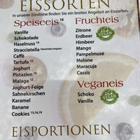 Menu der Eissorten  at Eiscafe Olimpio in Frankfurt