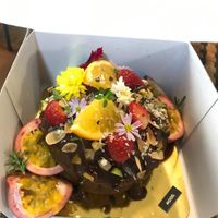 Choc cake (by ore-order) #Veganuary at MOODs  in Chiang Mai