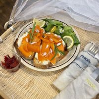 Carrot lox on sourdough   at MOODs  in Chiang Mai