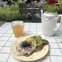 Sandwich “Gubbrōra"  at Sassargården Gårdsfik in Onslunda