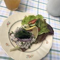Swedish open sandwich is one of the options  at Sassargården Gårdsfik in Onslunda