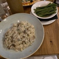 Mushrooms risotto with green beans at La Campagna in Malmesbury