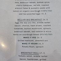 Vegan menu items as of 11 Jan 2025 at The Premises in Kensington