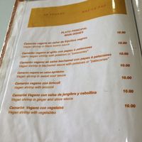 menu  at Loving Hut in Panama City