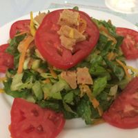 vegan ham salad  at Loving Hut in Panama City