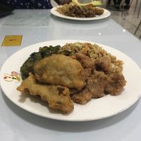 Buffet food at Loving Hut in Panama City