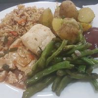 my buffet choices at Loving Hut in Panama City