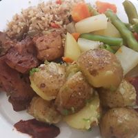 My buffet choices  at Loving Hut in Panama City